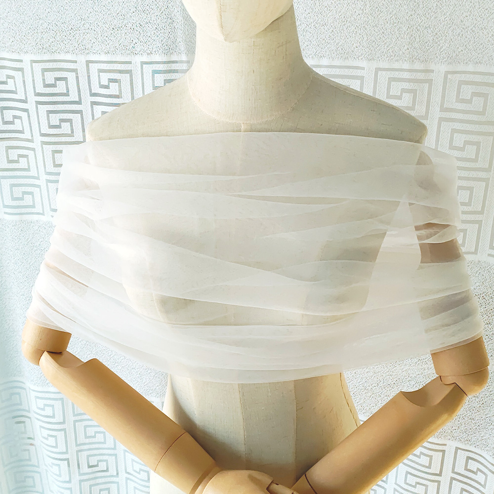 Women Pleated Tulle Sheer Wrap – Stole Wedding Shawl recenzja i cena