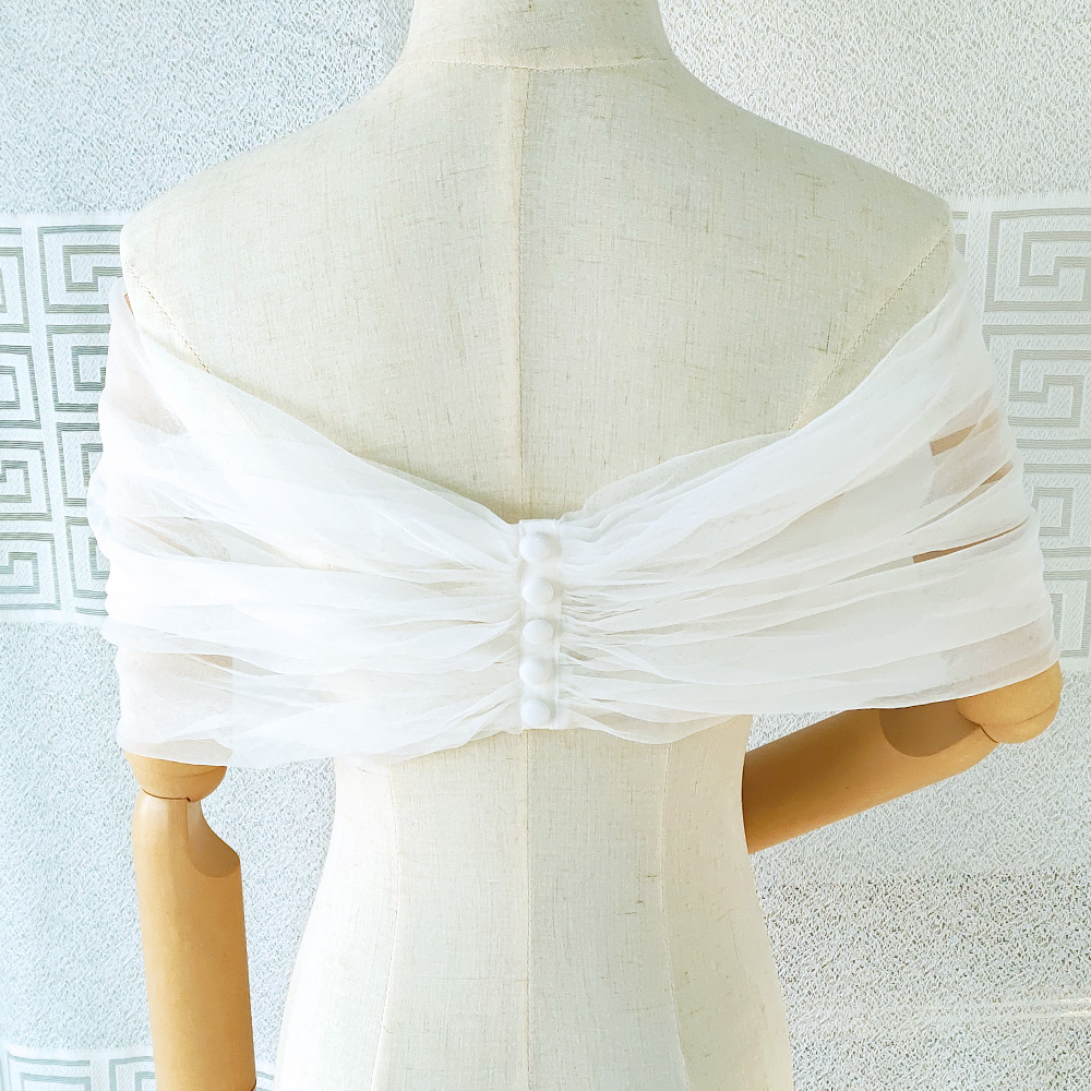 Women Pleated Tulle Sheer Wrap – Stole Wedding Shawl recenzja i cena