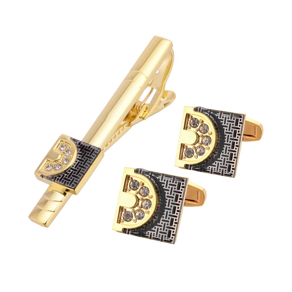 Gold Tone Cufflinks Tie Bar Se – Tie Bar Set Gift recenzja i cena