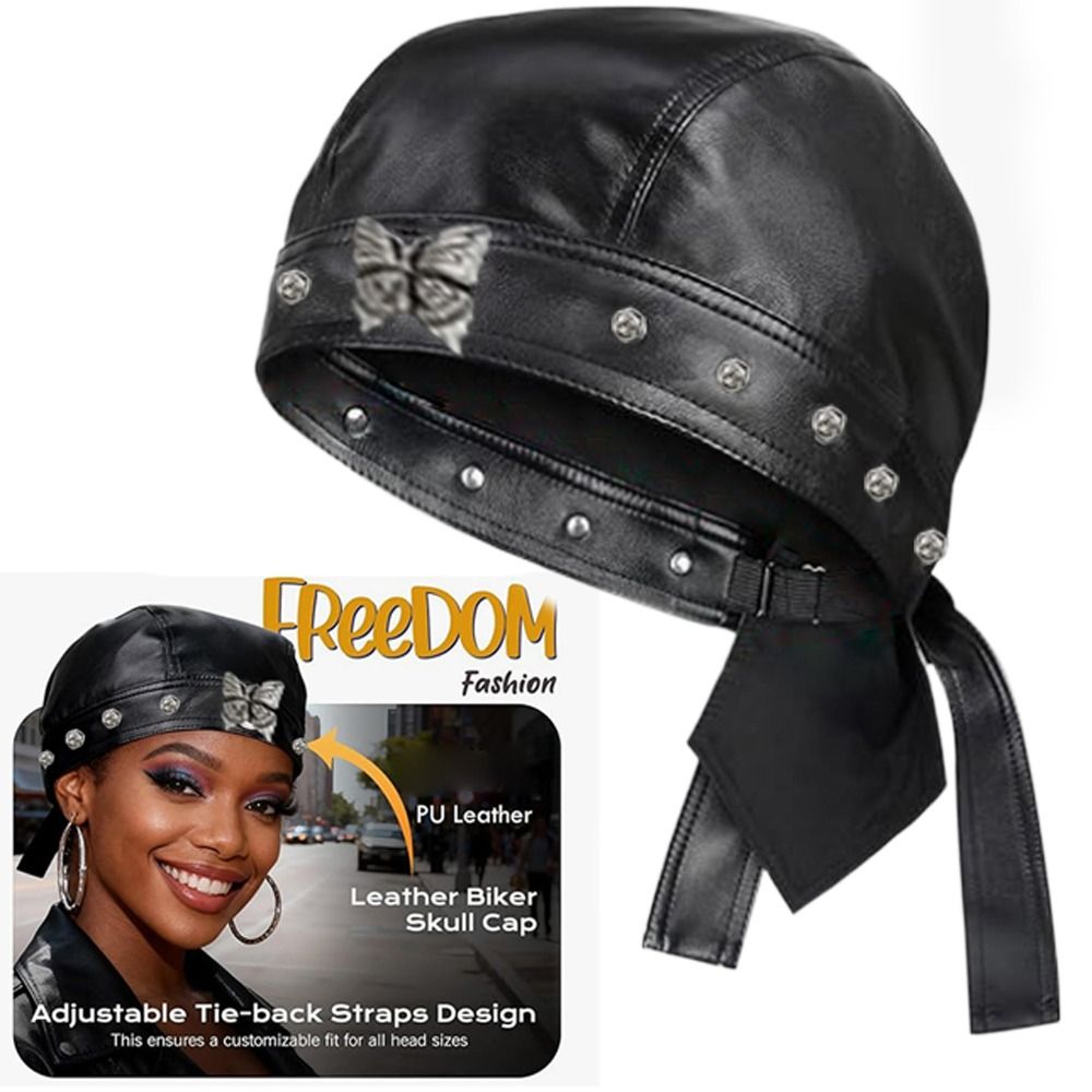 New PU Leather Black Biker Cap – Bandana Doo Rag recenzja i cena