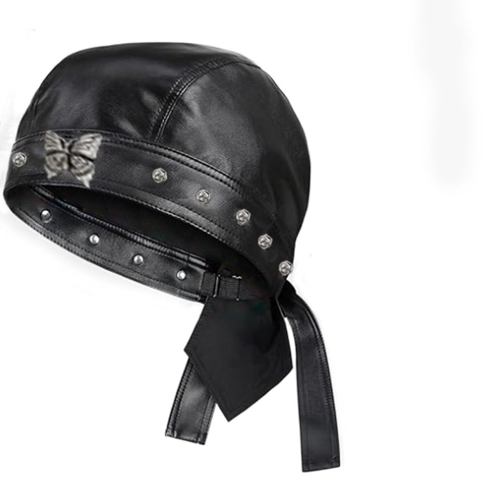New PU Leather Black Biker Cap – Bandana Doo Rag recenzja i cena
