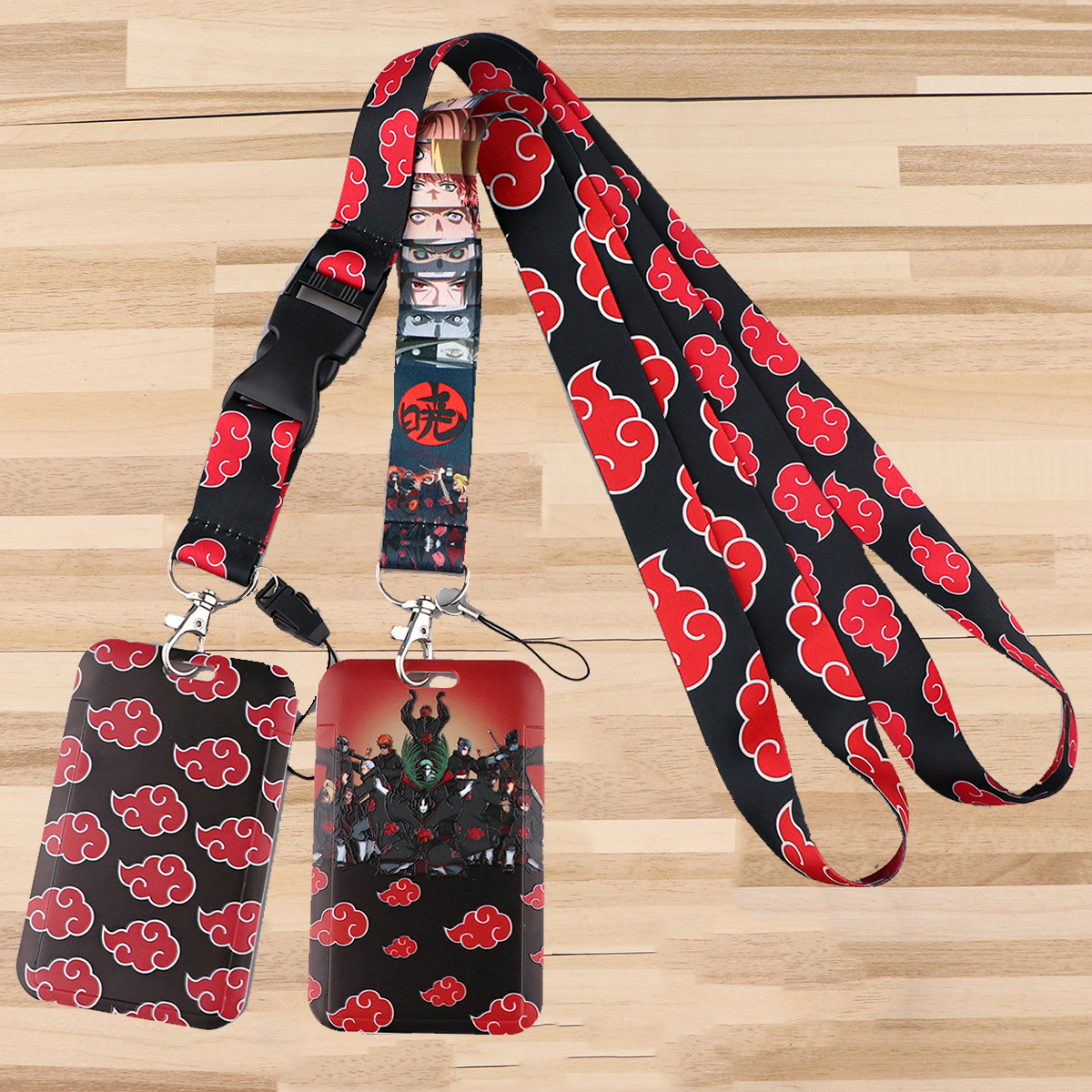 Japanese Anime Red Clouds Busi – Lanyard Badge Holder recenzja i cena