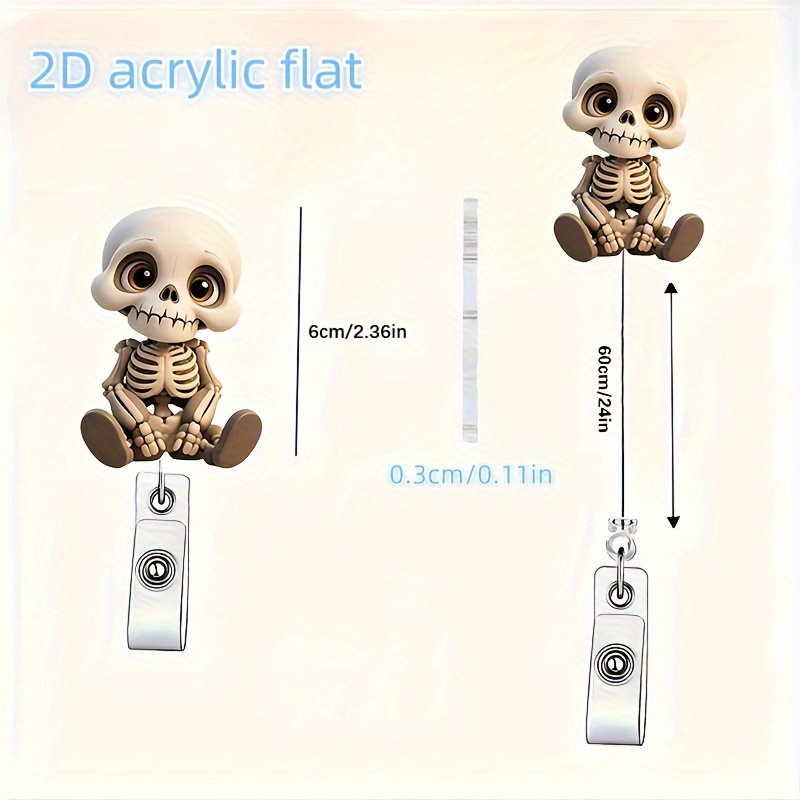 2D Flat, Acrylic Dazed Skull H – Lanyard Badge Holder recenzja i cena