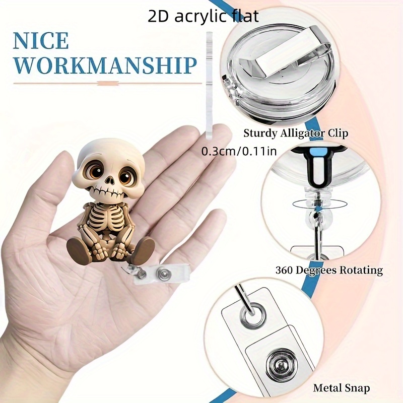 2D Flat, Acrylic Dazed Skull H – Lanyard Badge Holder recenzja i cena