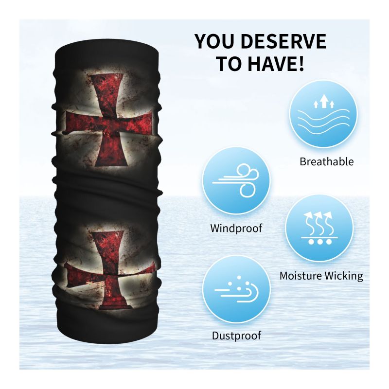 Custom Knights Templar Flag Ba – Neck Warmer Tube recenzja i cena