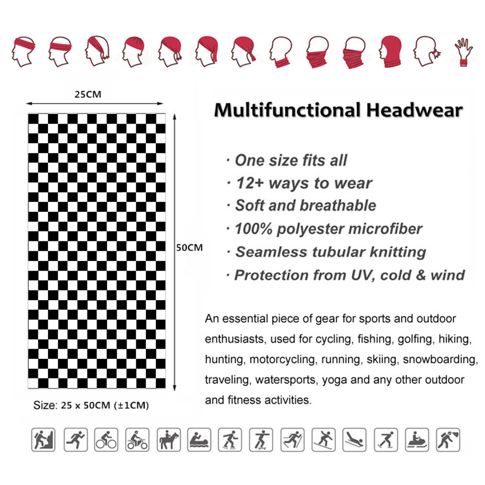 Checkered Ska Printed Headband – Neck Warmer Tube recenzja i cena