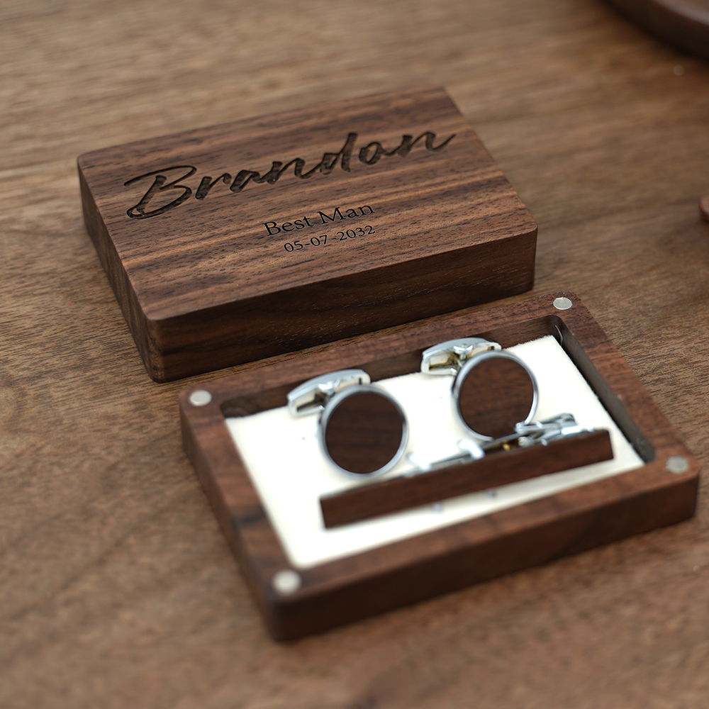 Name Engraved Groomsmen Best M – Tie Bar Set Gift recenzja i cena